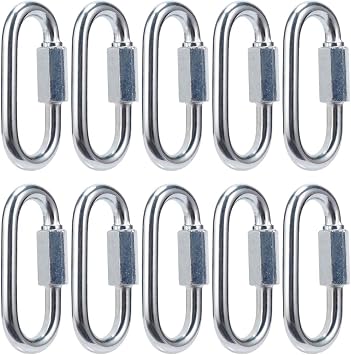 Quick Link Locking Carabiner Chain Quick Links Connector Chain Repair Links M6 1/4 inch 10pcs
