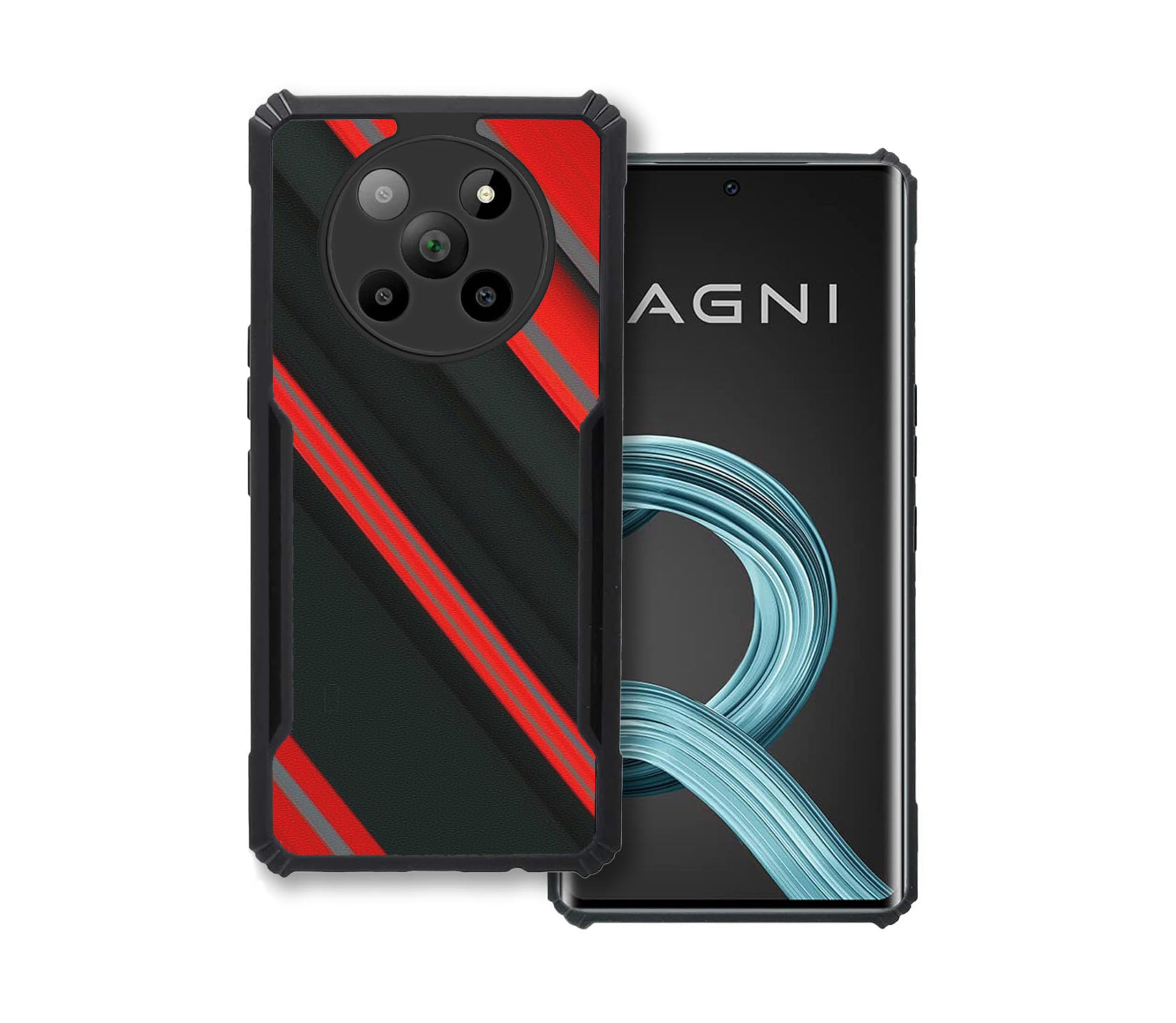 COBERTA Back Cover for Lava Agni 2 5G Back Cover Case - Black red Bright Sporty Design PT99 D16461 (B0CSXJSV28) Amazon Price History, Amazon Price Tracker