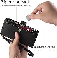 Vista 4 de Antsturdy Funda tipo cartera compatible con Samsung Galaxy A52 5G/4G con tarjetero para mujeres y hombres, funda de teléfono con bloqueo RFID, piel