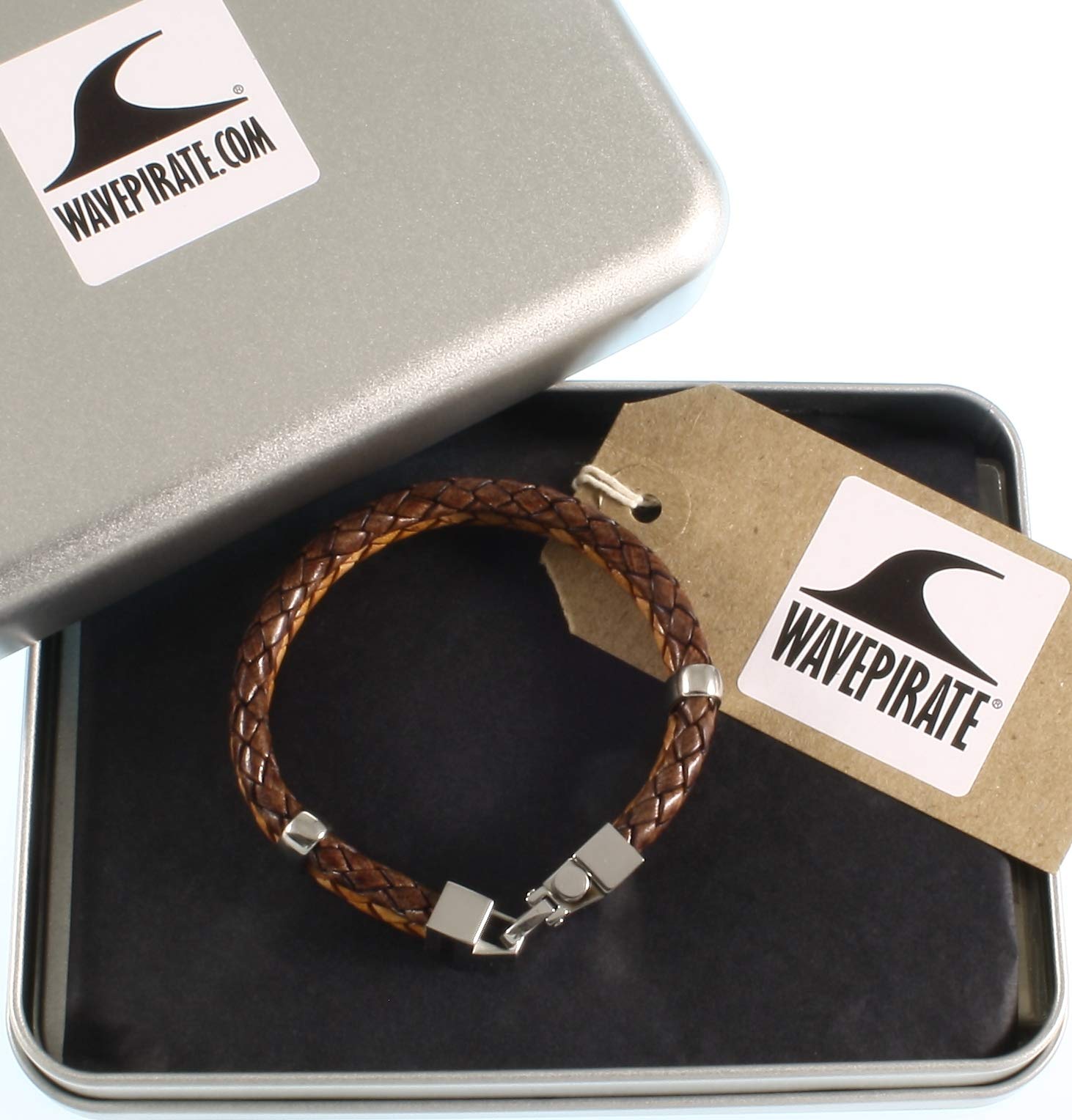 Echt Leder-Armband TURN F Braun Cognac für Herren - Magnetverschluss, Edelstahl, Geschenkbox