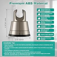 Vista 2 de Hibbent Soporte de cabezal de ducha con ventosa al vacío, soporte de cabezal de ducha extraíble, soporte de pared ajustable en altura ajustable