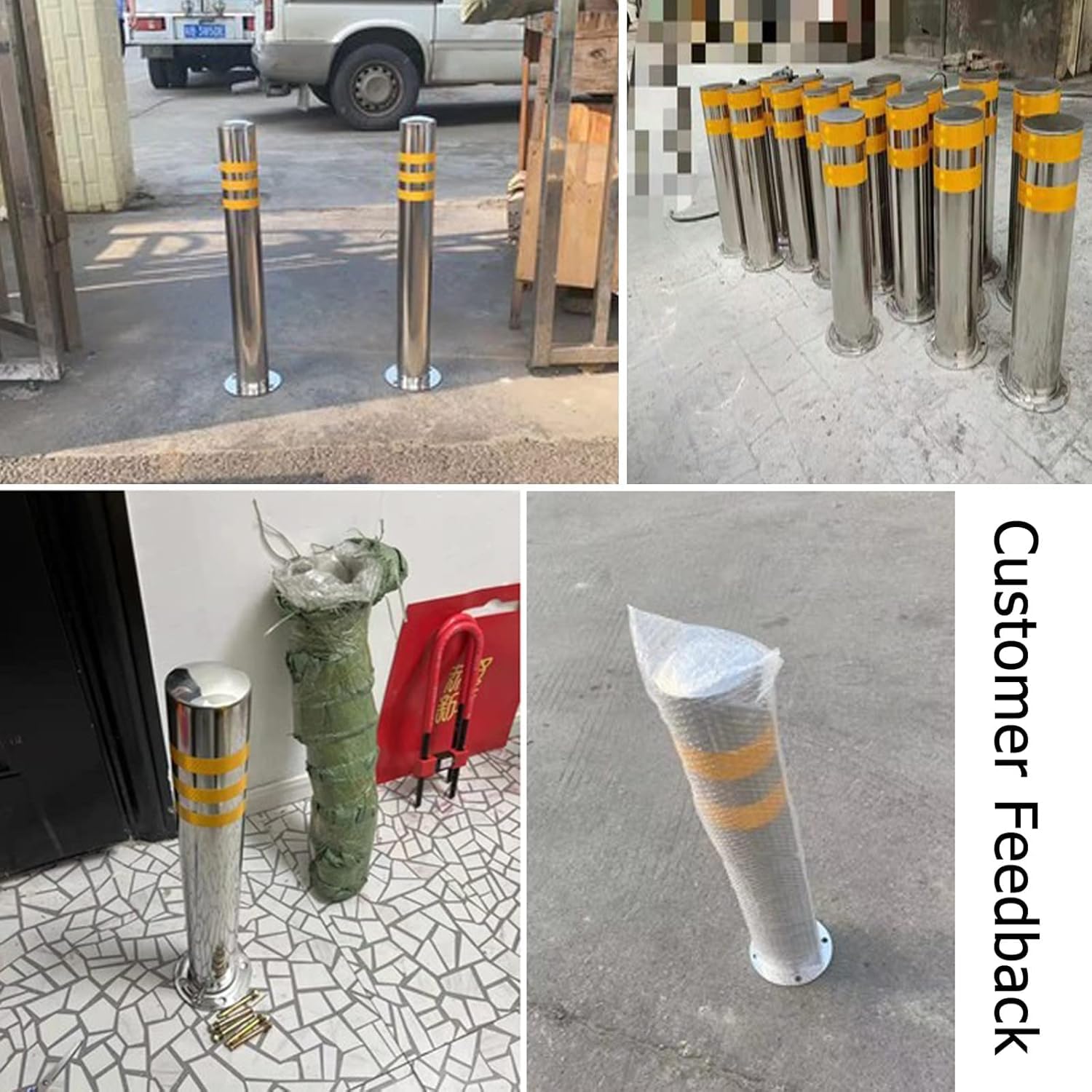 Cono De Tráfico De Seguridad, Poste Delimitador, Cono De Alta Resistencia, Solo El Poste Delimitador, Barrera De Seguridad con Cono De Tráfico con Cerradura para Ent,4 Pack-55cm/21.6in