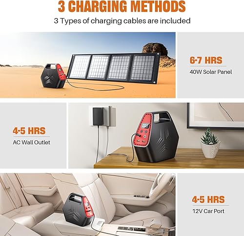 Miniatura 3 de Generador solar portátil de 100 W cargador solar plegable de 60 W con salida USB y 18 V CC un paquete de batería portátil de viaje súper  estación