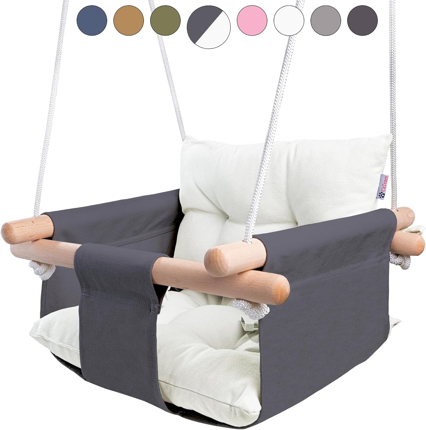 CaTeam Canvas Baby Swing Seat with Safety Belt