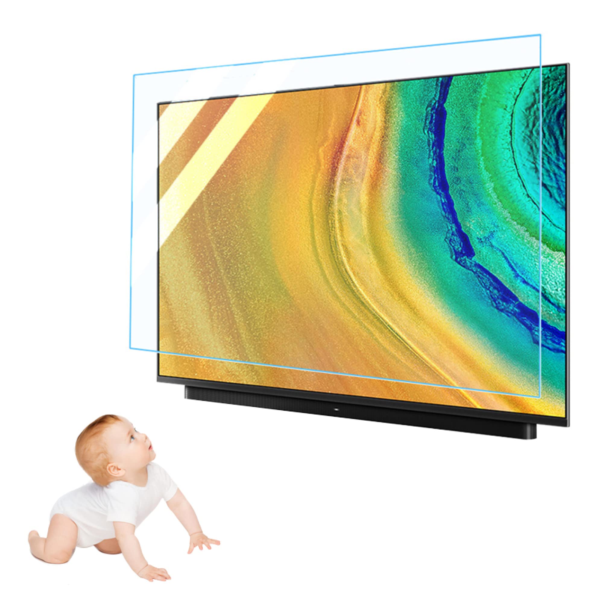 LEFEDA Pellicola protettiva anti luce blu, anti radiazioni, filtro HD trasparente antiriflesso – allevia l'affaticamento degli occhi – per monitor/display/display da 32-75 pollici, trasparente (1429 x