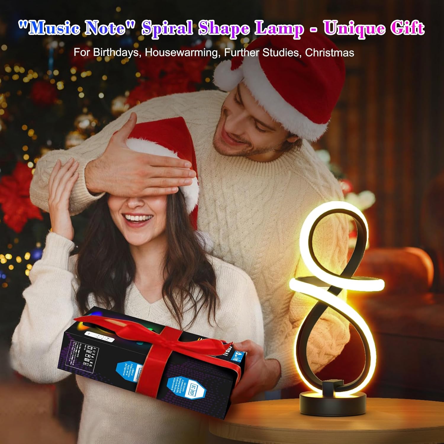 Spiral LED Table Lamp, 16 Modes RGB+IC Color Changing Bedside Lamp with Memory Function, Touch & Remote Control 3 Way Dimmable Small Modern Table Lamp for Home Party and Christmas Gifts