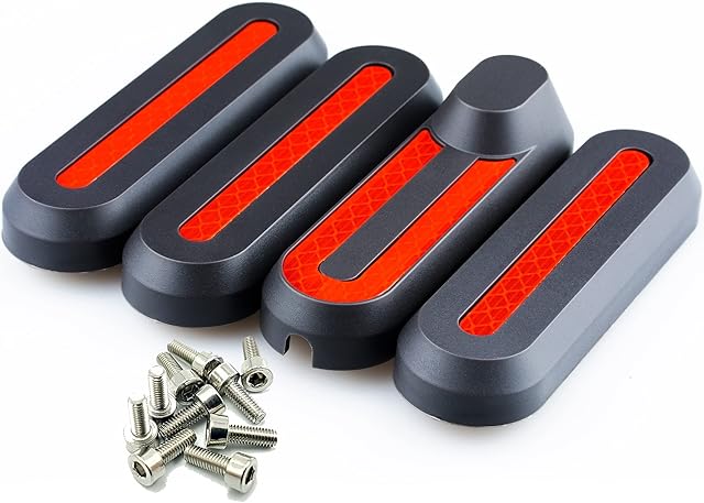 Vestigia® - Side Wheel Cover & Reflective Strip Set Replacement For Xiaomi M365 Pro, 2 Electric Scooter - Spare Parts for E-scooter