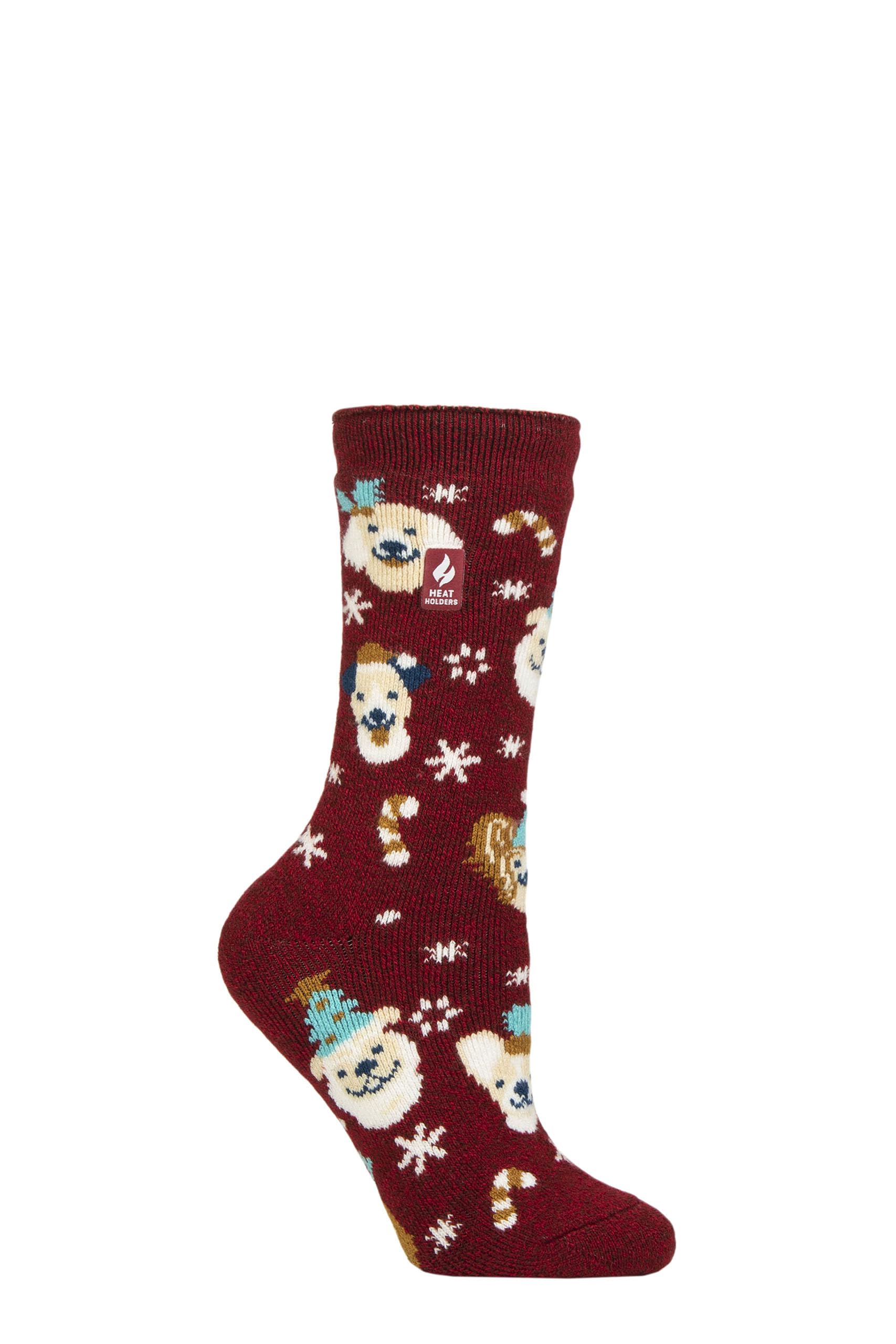 Heat Holders Women's Multicolour Sockshop Christmas Sock 1.6 Tog Lite Thermal, Warm, Cosy, Xmas Novelty Patterned Pack Of 1 Size 4-8 Pawfect Christmas