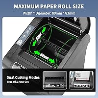 Vista 2 de NETUM 80mm Thermal Receipt Printer, WiFi POS Printer with Auto Cutter, USB Serial Ethernet LAN Port Support Cash Drawer ESC/POS