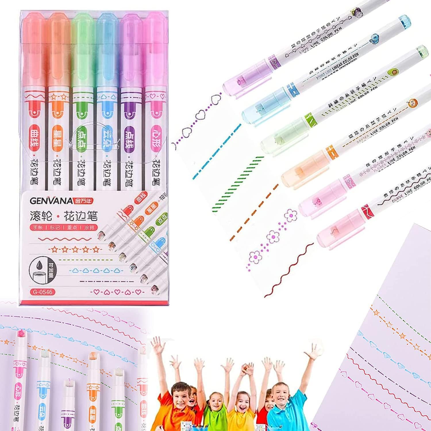 GONGKE Flownwing Curved Highlighter Pen, Curve Highlighter Pen Set