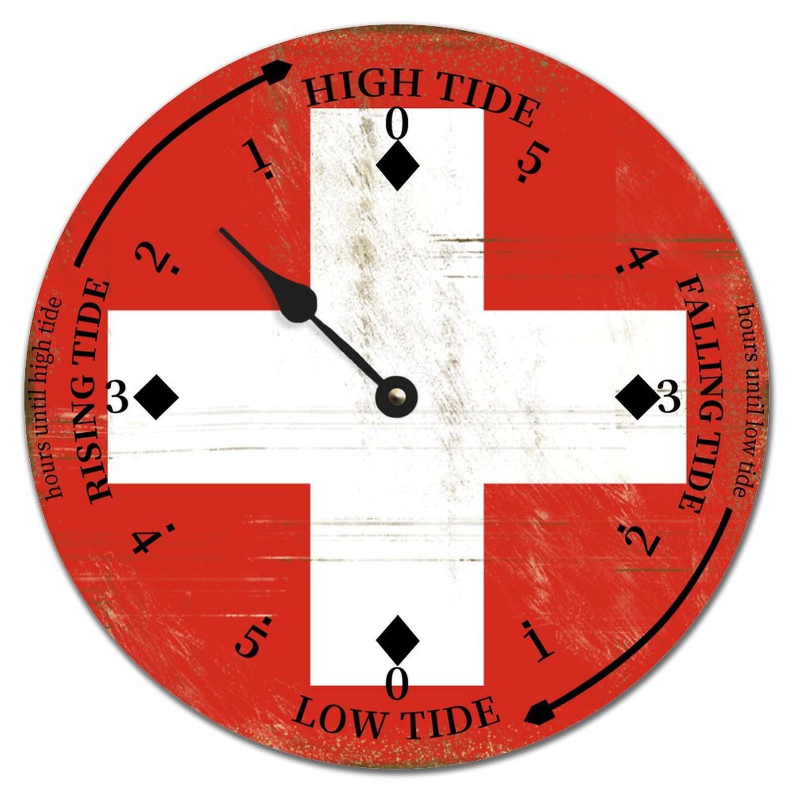 Reloj de marea de madera suizo vintage con acabado texturizado premium