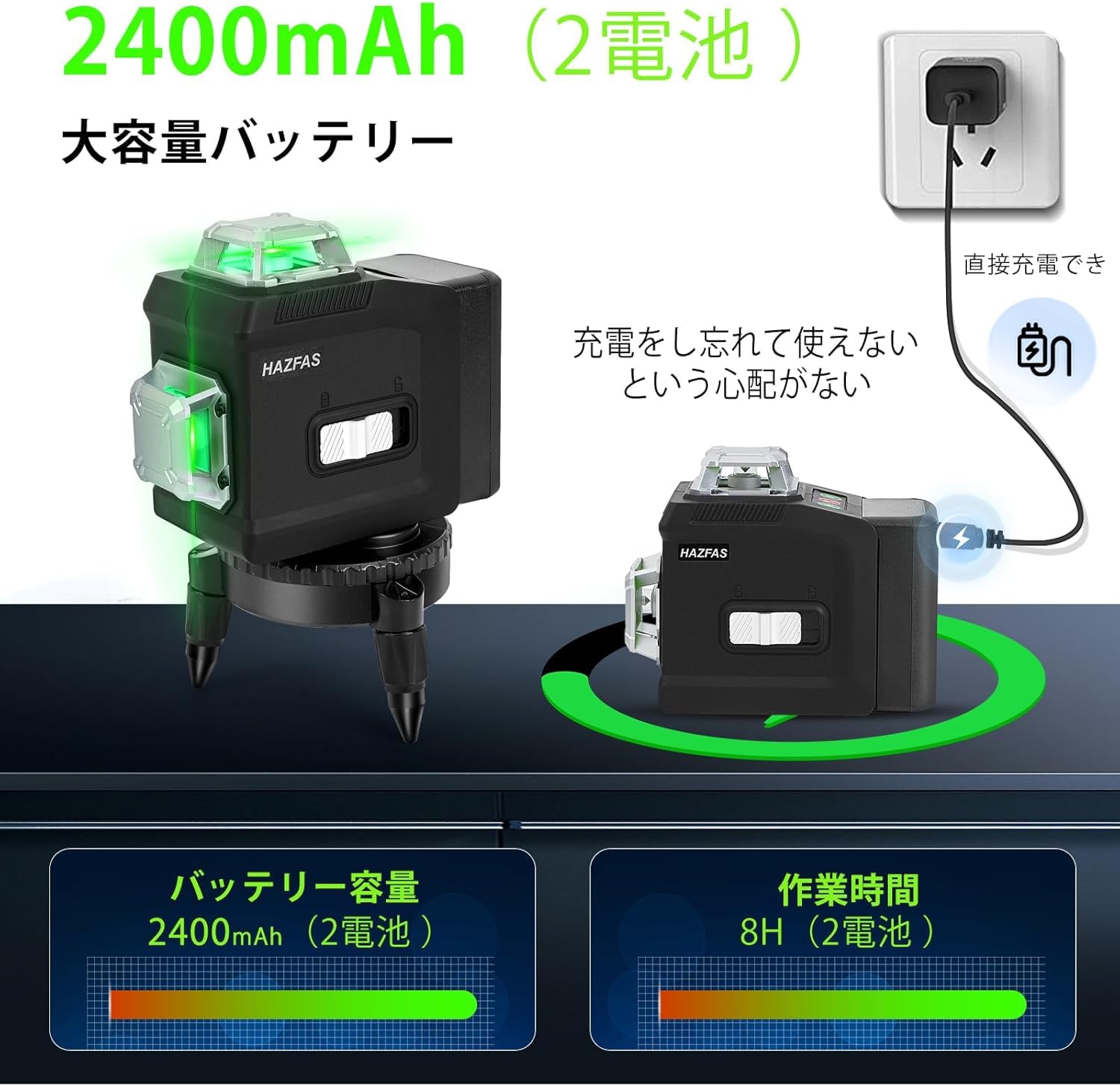 Amazon | レーザー墨出し器、墨出しレーザー、3Dグリーンレーザー墨
