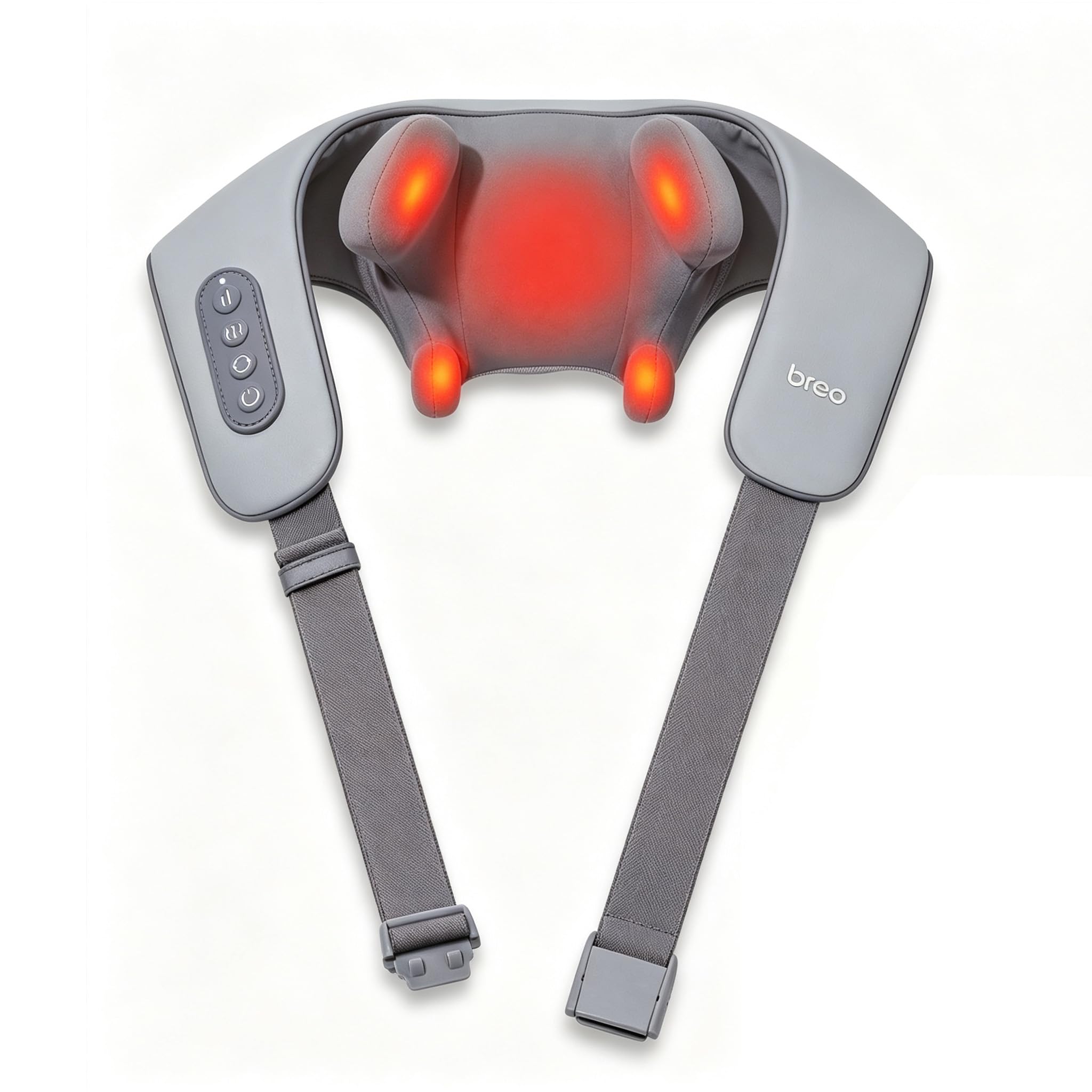 Breo N5mini Massaggiatore Cervicale Shiatsu con Calore, Impastare, grigio | 5D massaggio Shiatsu profondo per sollievo dal dolore, calore, senza fili, silenzioso e portatile per casa, ufficio e viaggi