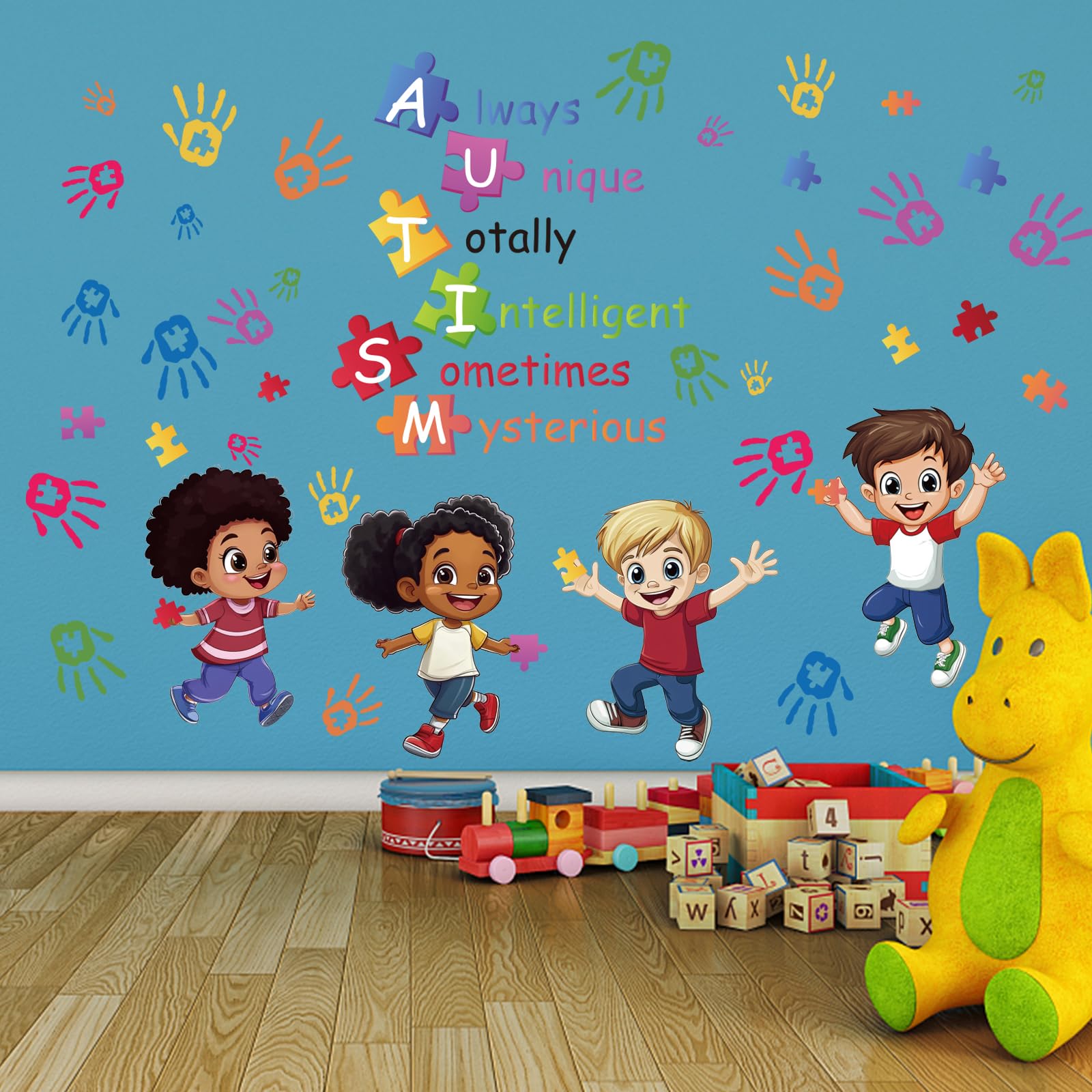 PLIGREAT 2 Sheets Inspirational Quotes Wall Stickers Removable Vinyl Wall Decals Colorful Hand Prints Wall Art Murals for Kids Bedroom Nursery School Classroom Wall Decor DIY Decorative Stickers - Image 4