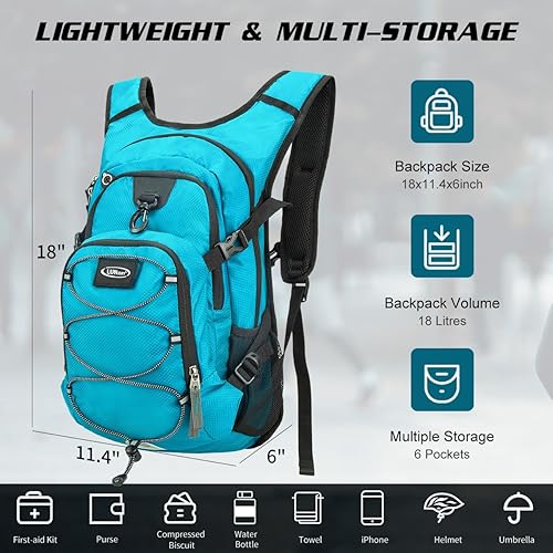 Miniatura 2 de Mochila de hidratación con vejiga de agua de 3 litros, mochila de hidratación aislada para correr, mochila de agua ligera para senderismo, ciclismo,