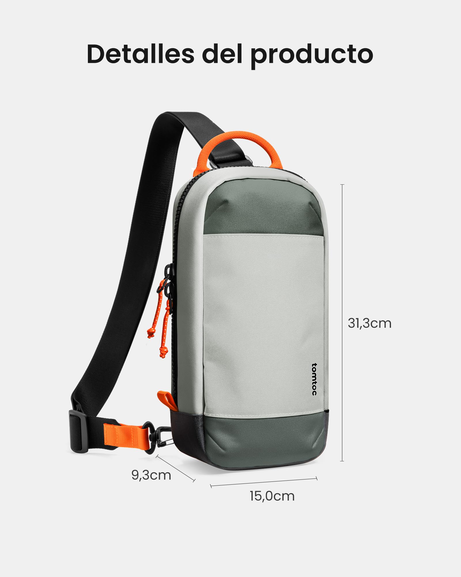 tomtoc Bandolera Bolso Sling Bag compatible con Nintendo Switch 2 Console 2025, Bolsa protectora Funda portátil de viaje para juegos con 8 ranuras para cartuchos, cargador y accesorios, Gris