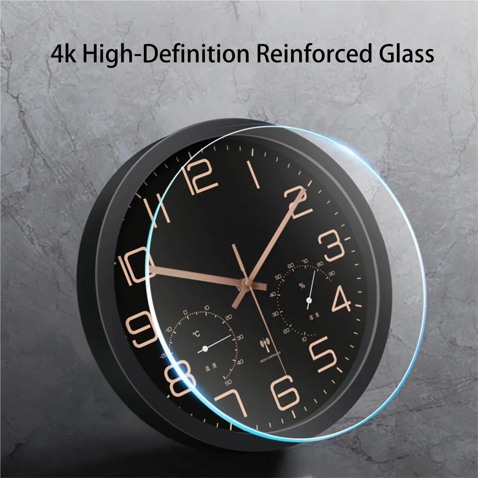 Orologio Da Bagno Orologio da parete elegante da 12 pollici, design moderno con temperatura integrata for l'arredamento dell'home office