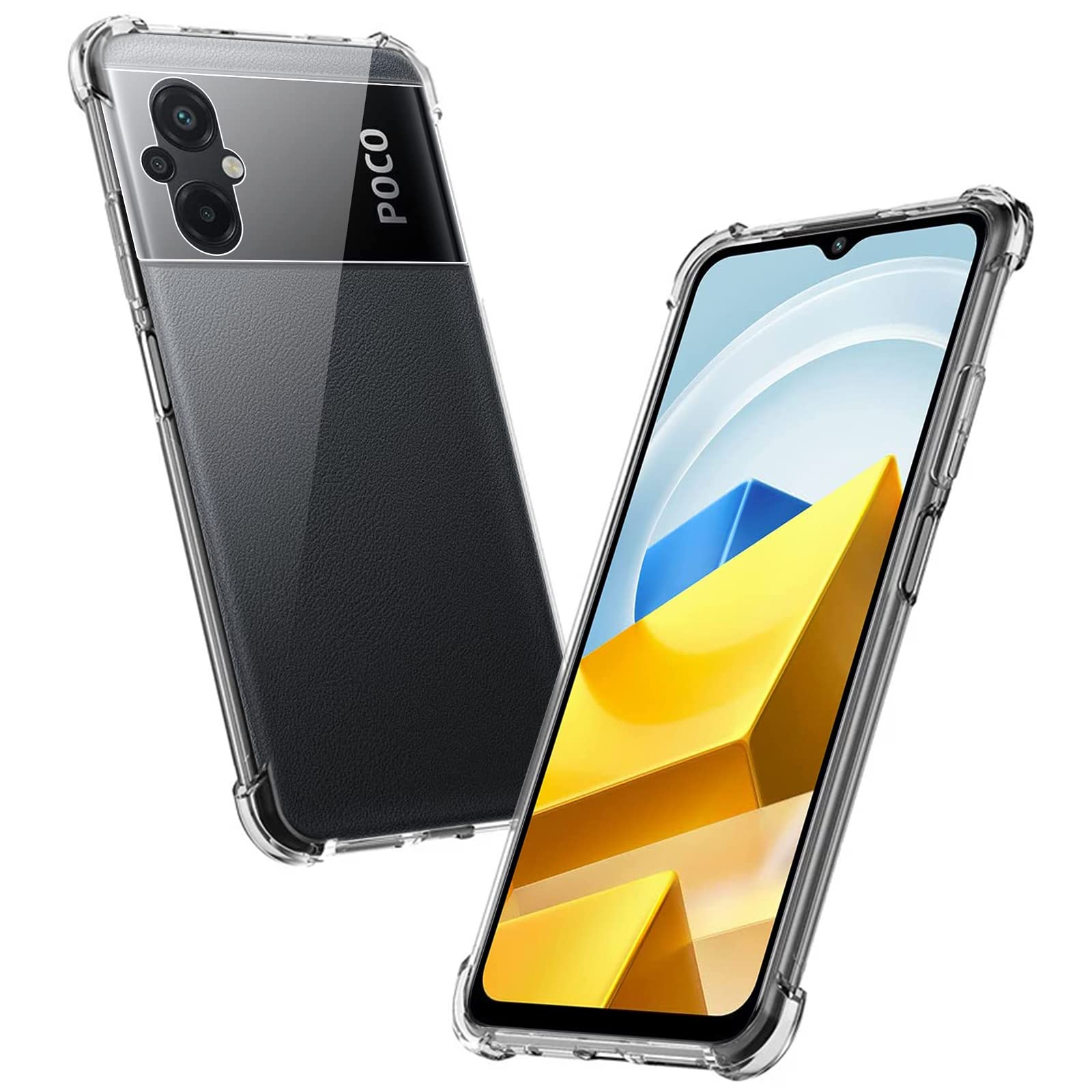 Cover Per Xiaomi Poco M5 + X3 Vetro Temperato - Custodia Trasparente
