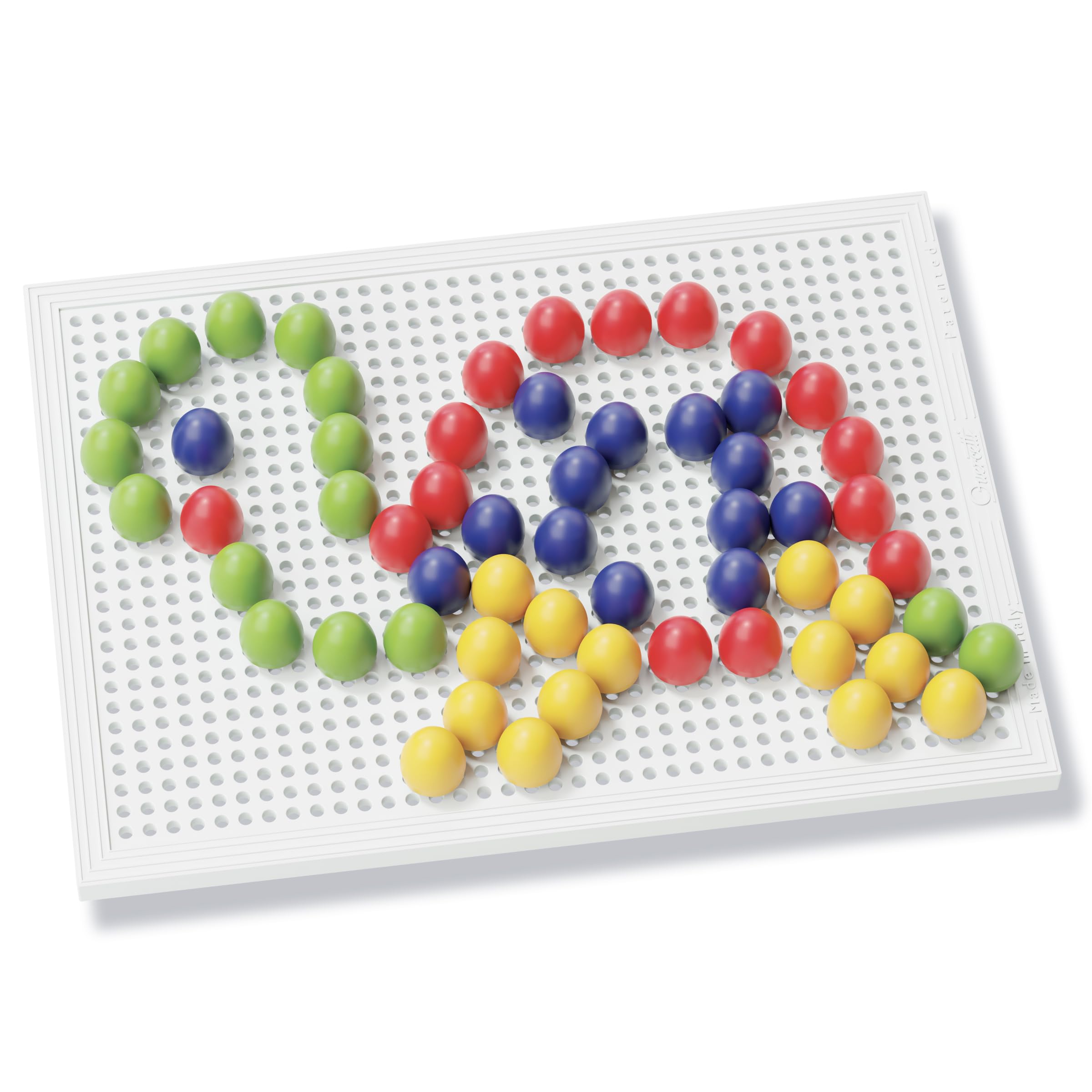 Quercetti Fantacolor Design – Juego De Mosaicos Con 300 Clavijas De Colores Y Tablero Perforado, Juguete Educativo Para Niños De 3 A 6 Años, Actividades Montessori, Manualidades, Made In Italy