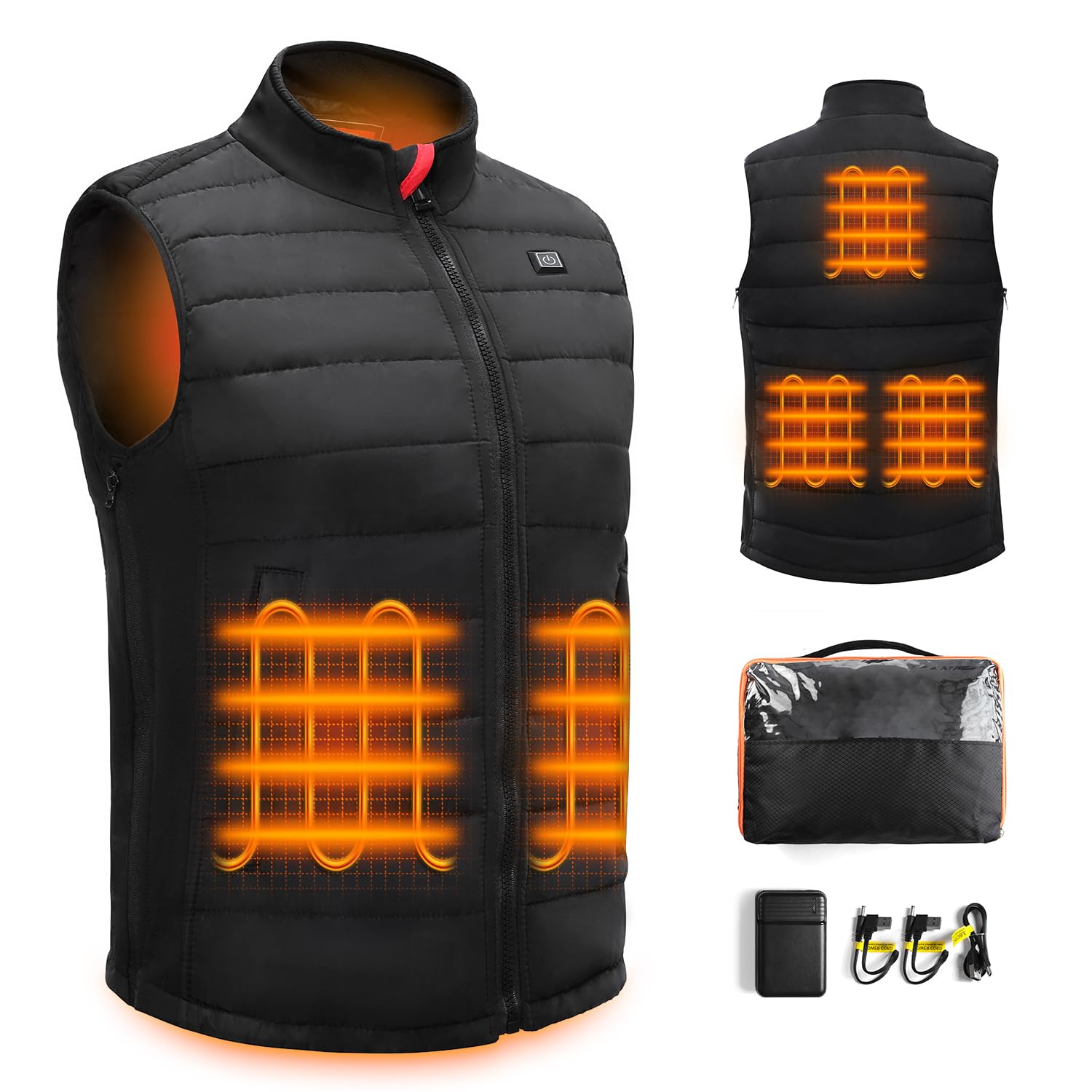 5V Heated Vest for Men with Battery Pack Included, Men's Heating Vests for Outdoors with Rechargeable Power Bank