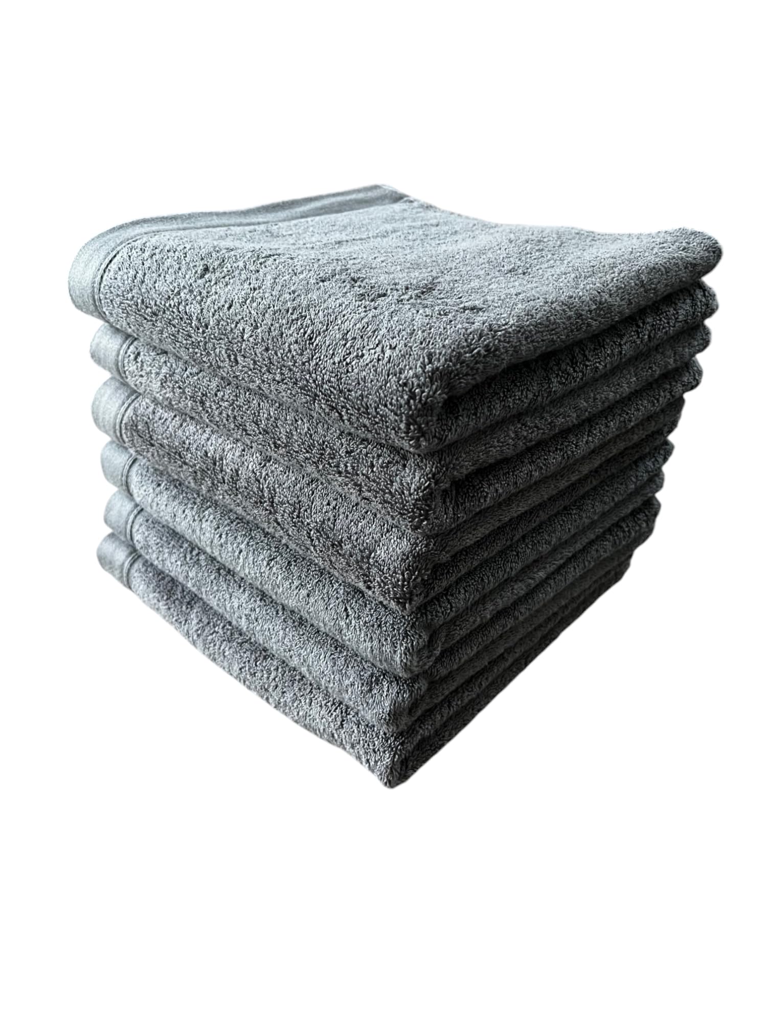 Set di asciugamani di alta qualità (confezione da 6) antracite, 100 x 50 cm, 100% cotone, 580 g/m², certificato Oeko-TEX®, prodotto in Portogallo