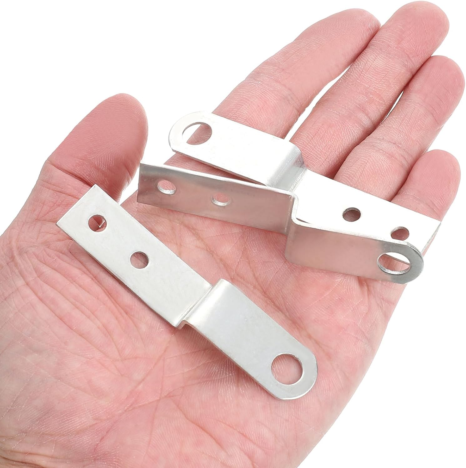 uxcell 15 Pcs Z Shape Corner Bracket, 0.4 Inch Right Angle Picture Frame Braces Bracket Shelf Brackets Fastener with Screws for Furniture, Silver