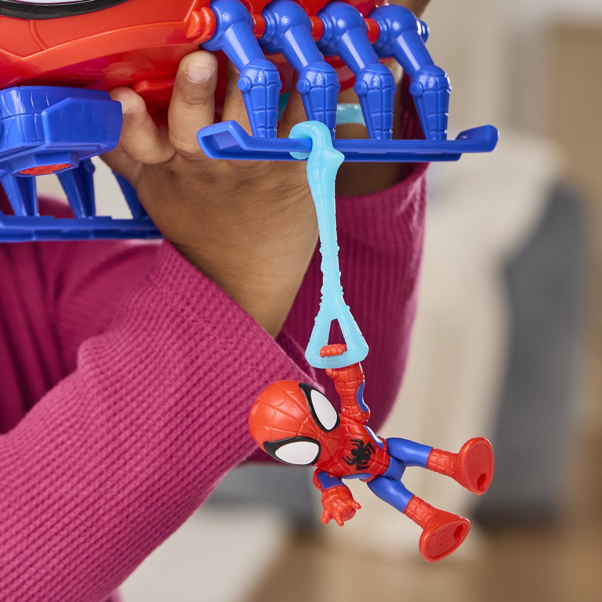 Marvel Spidey et Ses Amis Extraordinaires Hélico de l'équipe Spidey, Figurine de 7,5 cm et véhicule avec Projectile, Jouets pour Enfants, dès 3 Ans