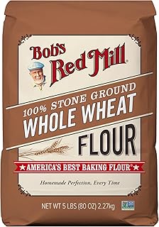 Bob's Red Mill Whole Wheat Flour, 5lb (Pack of 1) - Whole Grain, Vegan, ...