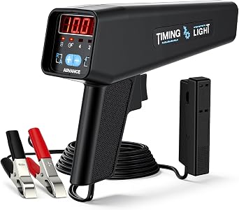 Professional 12V Digital Timing Light & Spark Tester,Inductive Strobe Timing Gun with LED Display & Test Light Function,for Car, Motorcycle, Marine & Small Engine Repair [Energy Class A] [Energy Class A]
