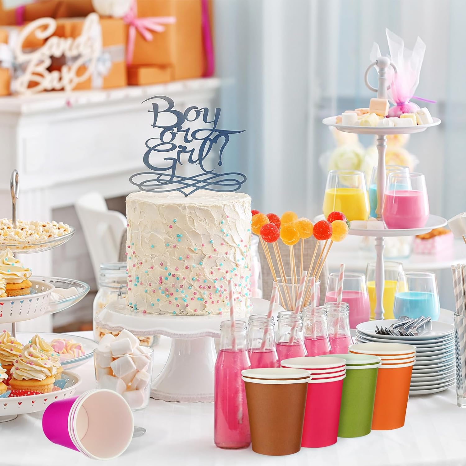 Maxcheck 1000 Pieces 4 oz small Paper Cups Colorful Disposable Mouthwash Cups for Bathroom Drinking Espresso Coffee Beverage Holiday Wedding Office Party