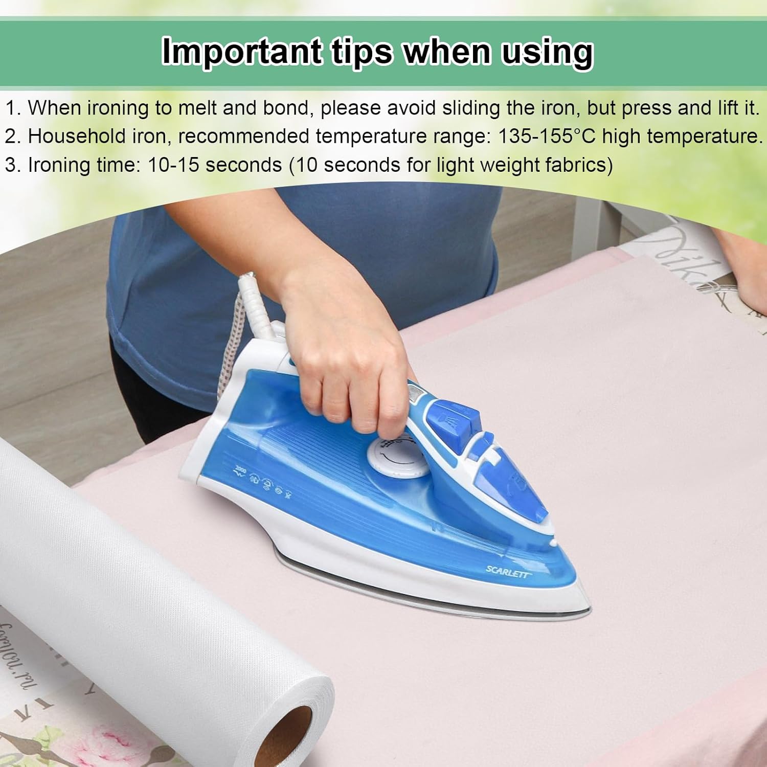 Phinus Fusible Interfacing for Sewing, Medium Weight White 11.8in X 15yd Iron on Interfacing, Fusible Fleece Interfacing for Sewing for Sewing Supplies and DIY Crafts Supplies thumbnail