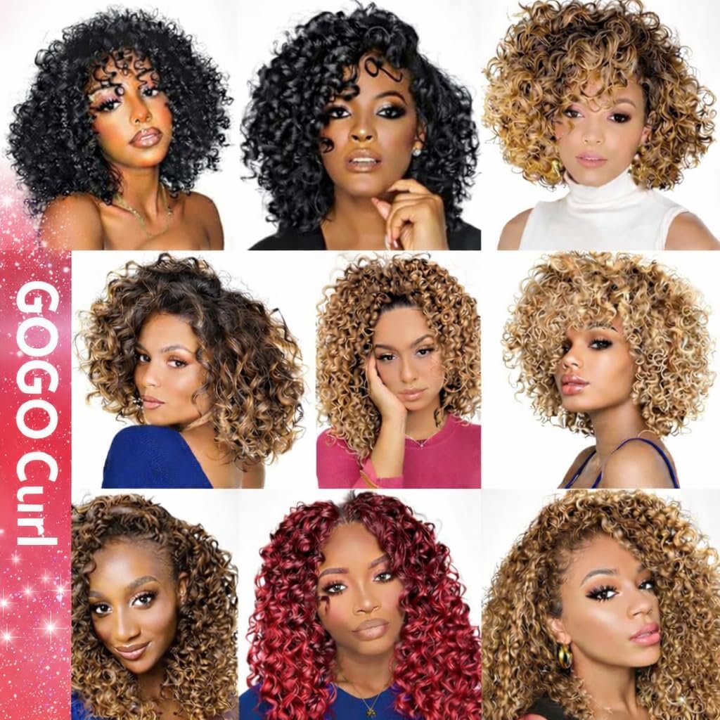 PRE LOOPED Gogo Curl Braid Hair - Haarverlängerungen zum Flechten mit Crochet im Echthaar-Look Kanekalon - 450 g 120 Strähnen auf 6 Stück + 3 Zubehör inklusive (T30, 18"45cm)