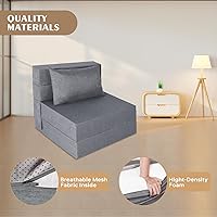 Vista 5 de Sofá cama plegable, sofá cama convertible tipo futón con almohada, silla plegable con funda lavable, sofá plegable para habitación de invitados