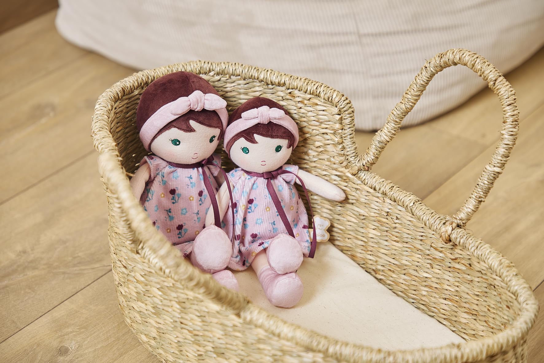 KALOO Tendresse, Moja pierwsza lalka z tkaniny Léonie, szmaciana lalka 32 cm, sztruksowa sukienka, urocze pudełko na prezent, wstążka z możliwością personalizacji, od urodzenia, K200018, 32 cm, Leonie