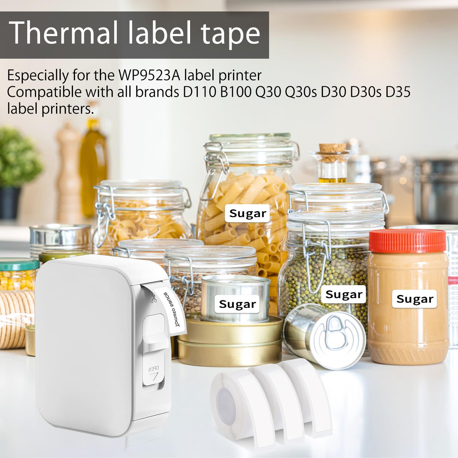 HENGBIRD Thermo-Etikettenband 12mm X 40mm - 3 Rollen Selbstklebend (wasserfest & Kratzfest)