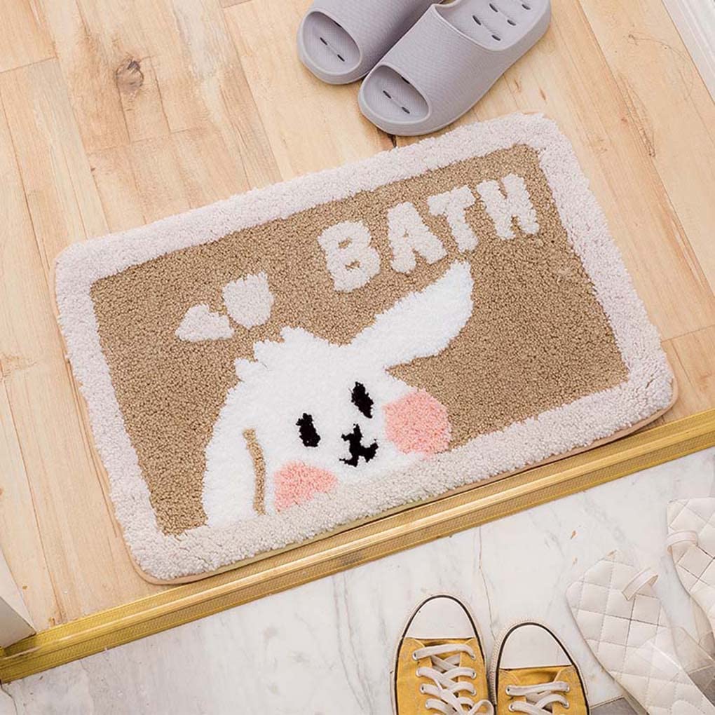 玄関マット バスマット 可愛い 兎 動物柄 ドアマット40×60 玄関マット