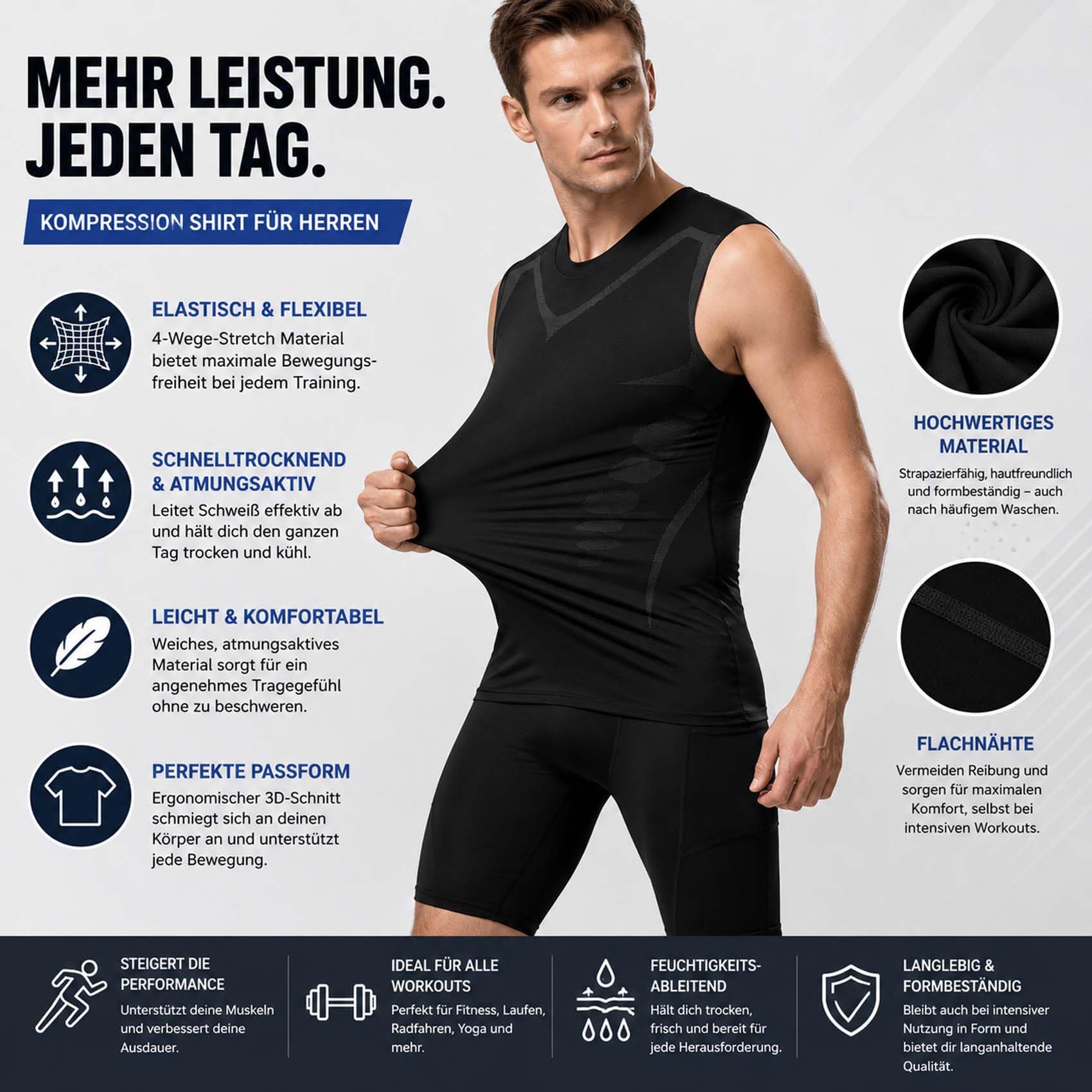 Lunovia Shirt, Lunovia V Shape Shirt, Kompression Shirts Herren, Schnell Trocknend & Atmungsaktiv, Komfortable Passform für Fitness & Alltag