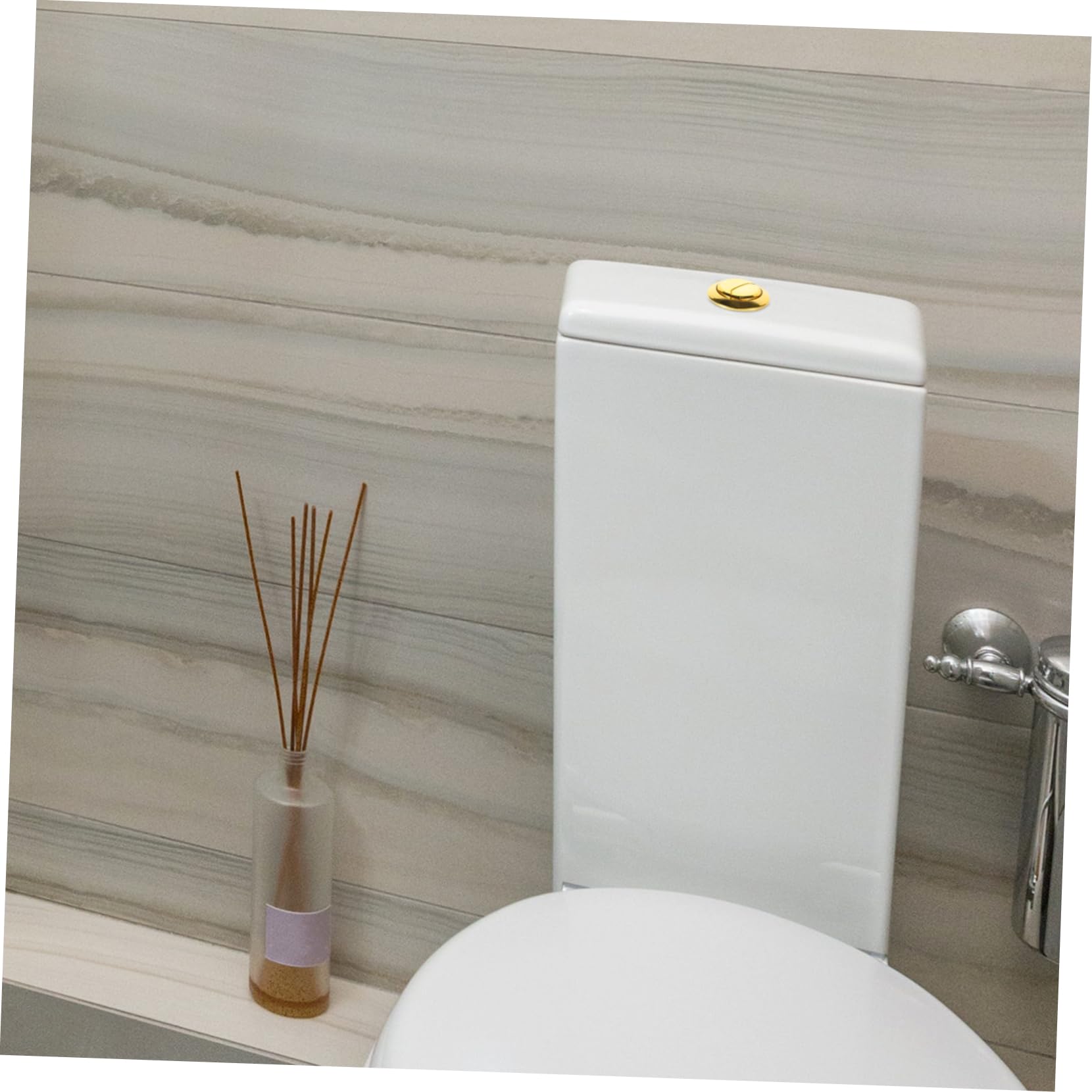 Artibetter Bouton De Chasse D’eau Toilettes Double Bouton-poussoir or Brossé 48×57 Mm, Accessoire Réservoir Wc, Économie D’eau, Remplacement Facile, Kit