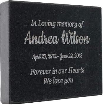 PlaqueMaker - Grave Markers for Cemetery For Humans - In Loving Memory - Grave Stones for Outdoor Use - 3.5 x 5"