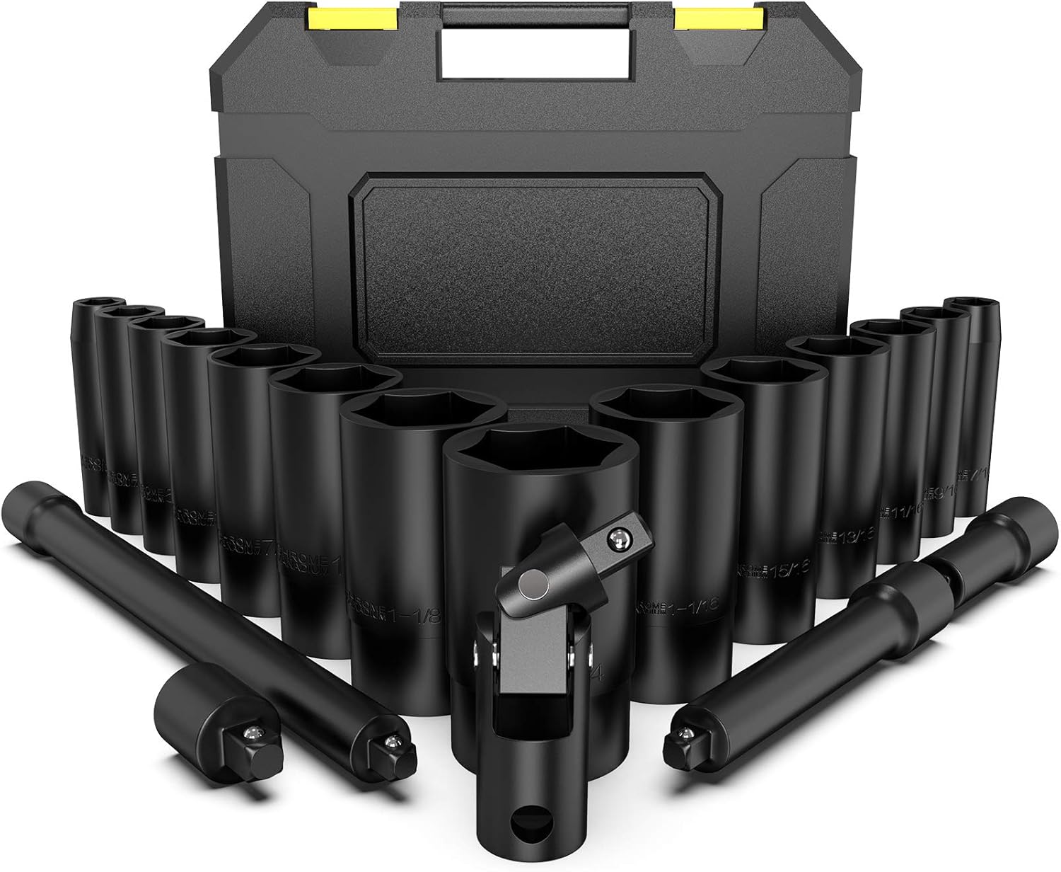 Impact Socket Set 1/2’’ Drive SAE, papasbox 19pcs Deep