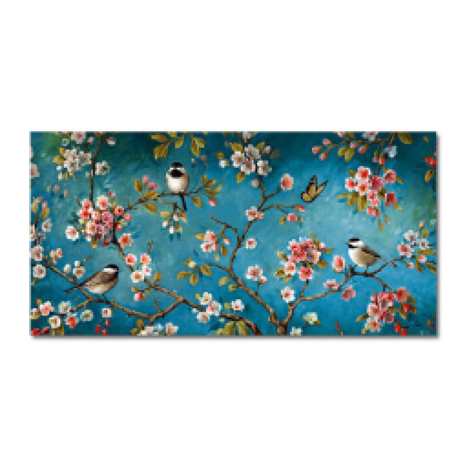 Impression de fleurs et d'oiseaux sur toile d'art mural classique - 8