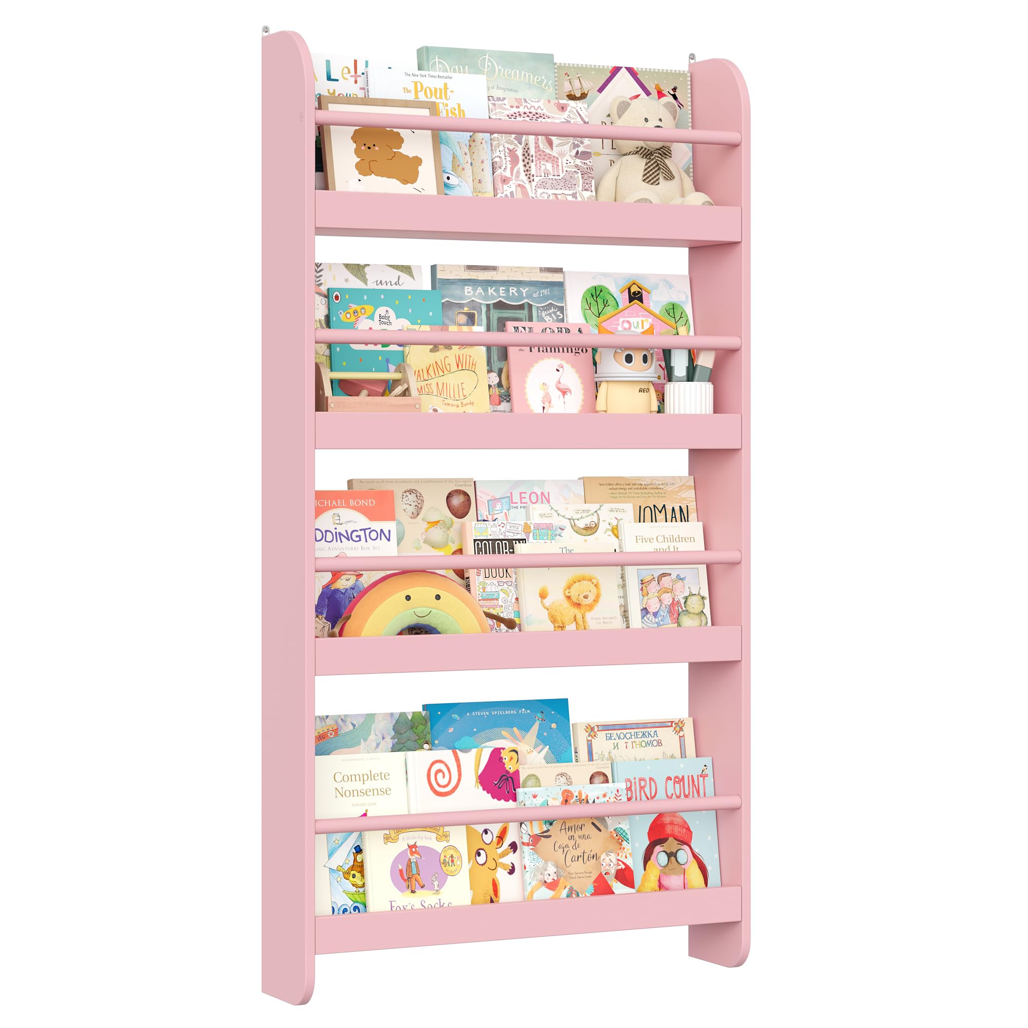 Libreria Montessori Lestarain Per Bambini - 4 Ripiani, Legno, 80x12x118 Cm - Foto 2