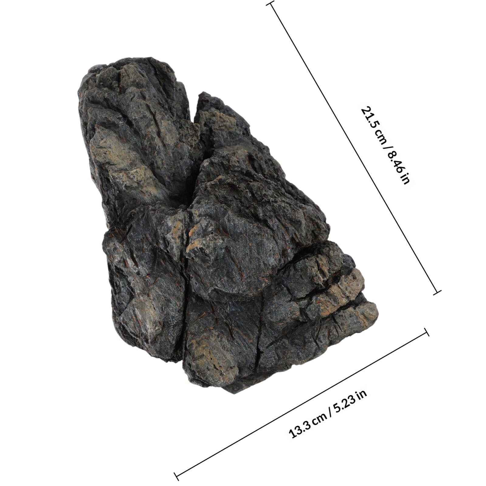 Piedra de Simulación para Acuario, Adorno de Resina Negro