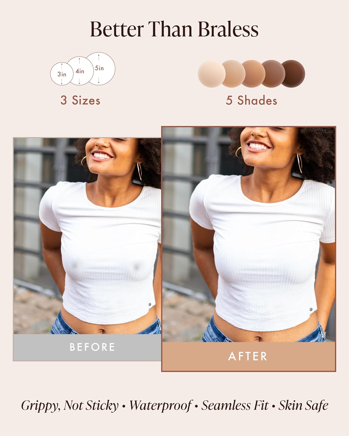 Grippy Not Sticky Nipple Covers - Cakes Reusable Non Adhesive Nipple Pasties for Women - Silicone Bra Inserts - Image 7