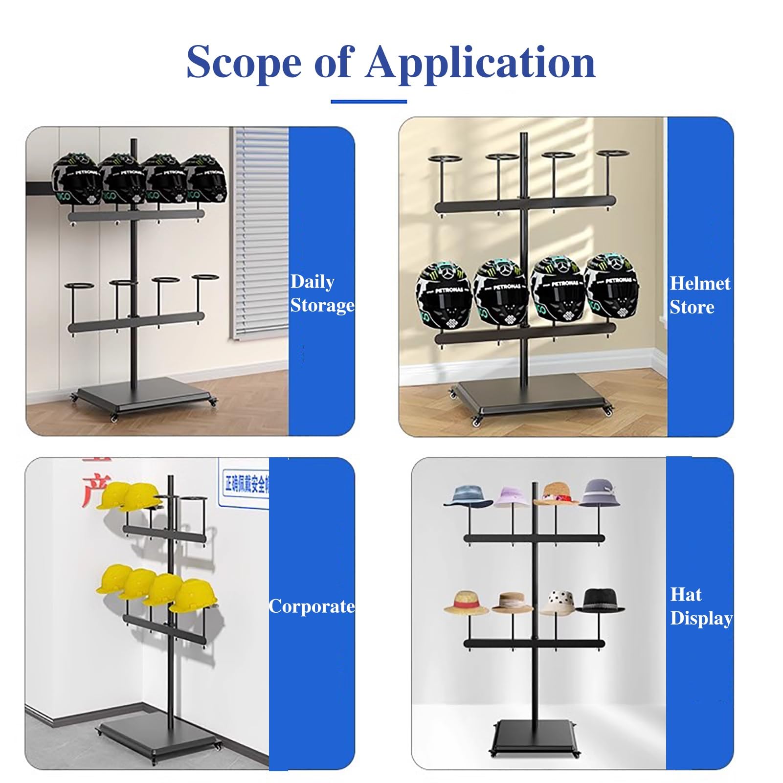 Casco Obra Paquete de 10 Soportes de Pared para Cascos de Seguridad, Soporte Independiente para Casco de Motocicleta para Remolque de Garaje, Soporte para Fijar Casco de Seguridad(Without wheels,Hold