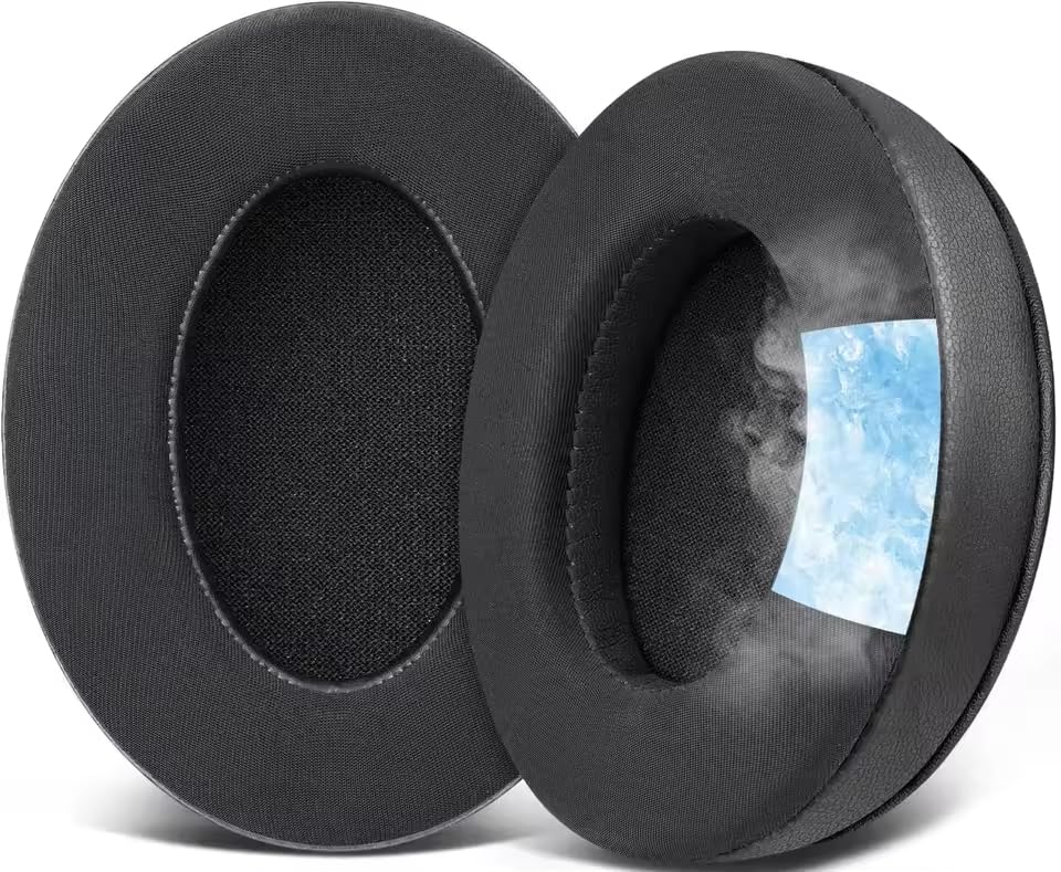 Kulaklık; SteelSeries Arctis 1/3/5/7/7+/7P/7P+/7X/7X+/9/9X/Pro/Prime Uyumlu Soğutucu Jel Yastığı, Hafızalı Köpük Yedek Ped, Serinletici Kumaş Kulaklık Süngeri (Soğutucu Jel -Siyah)