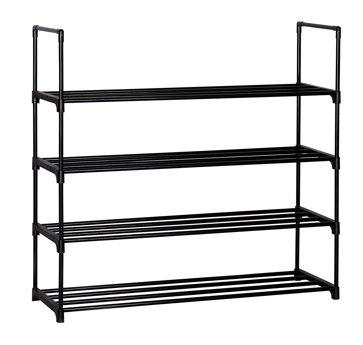 JEROAL 4-Tier Shoe Rack Shoe Tower Shelf Cabinet Stackable Entryway 20  Pairs Shoe Storage Unit, Black