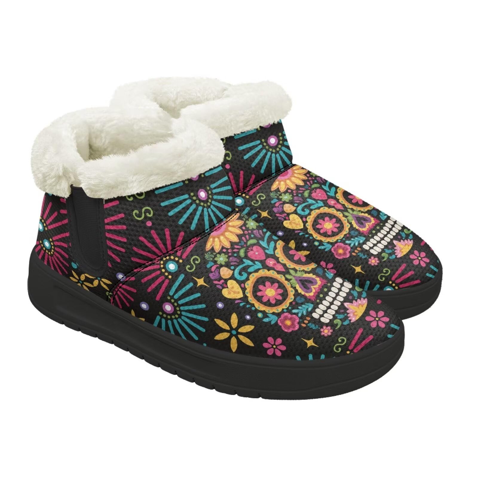 Ankle Boots for Women Warm Winter Boots with Memory Foam Insole Non-Slip Mini Booties Anti Skid Hands Free