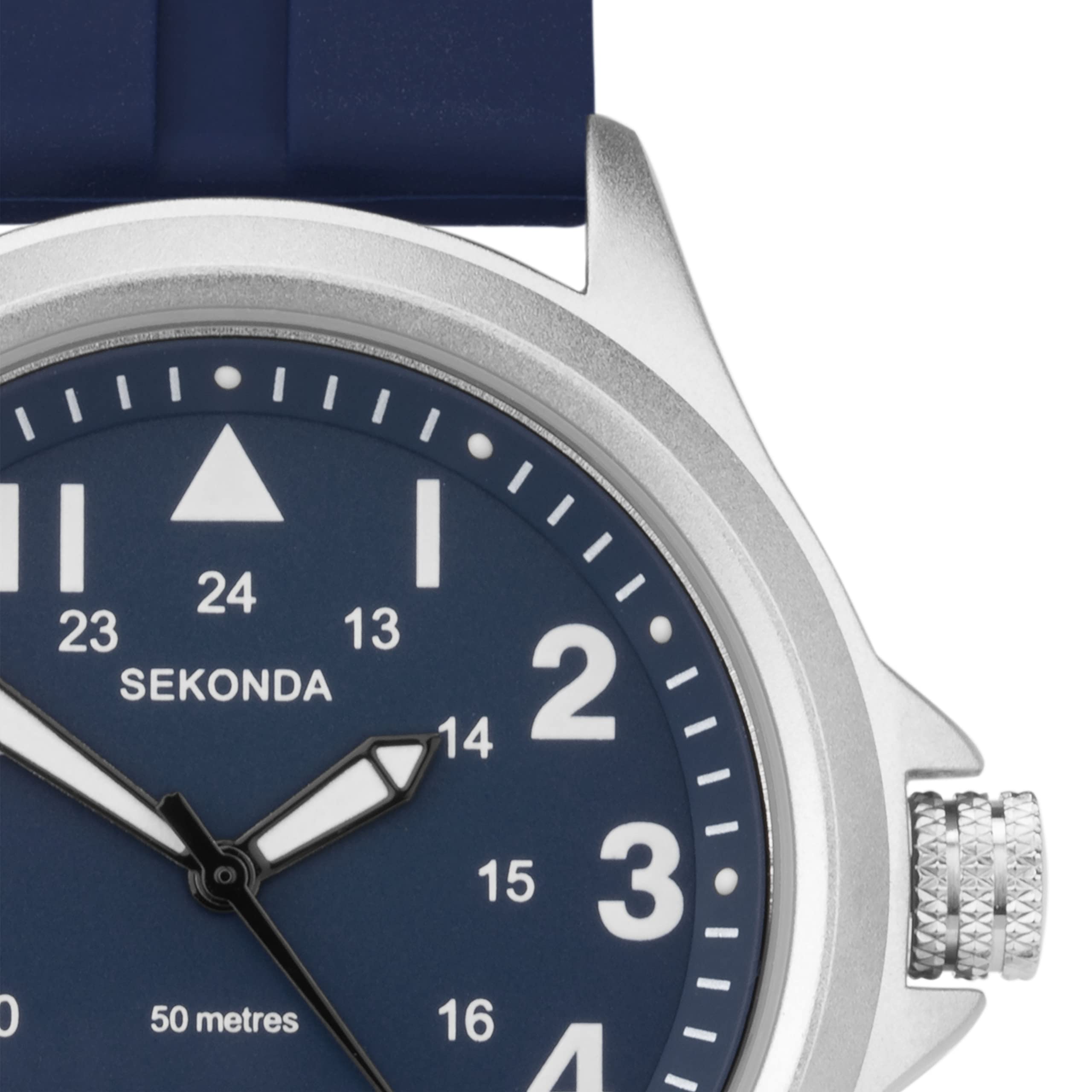 Sekonda Altitude Męski zegarek kwarcowy 43 mm w kolorze czarnym z analogowym wyświetlaczem daty i czarnym gumowym paskiem