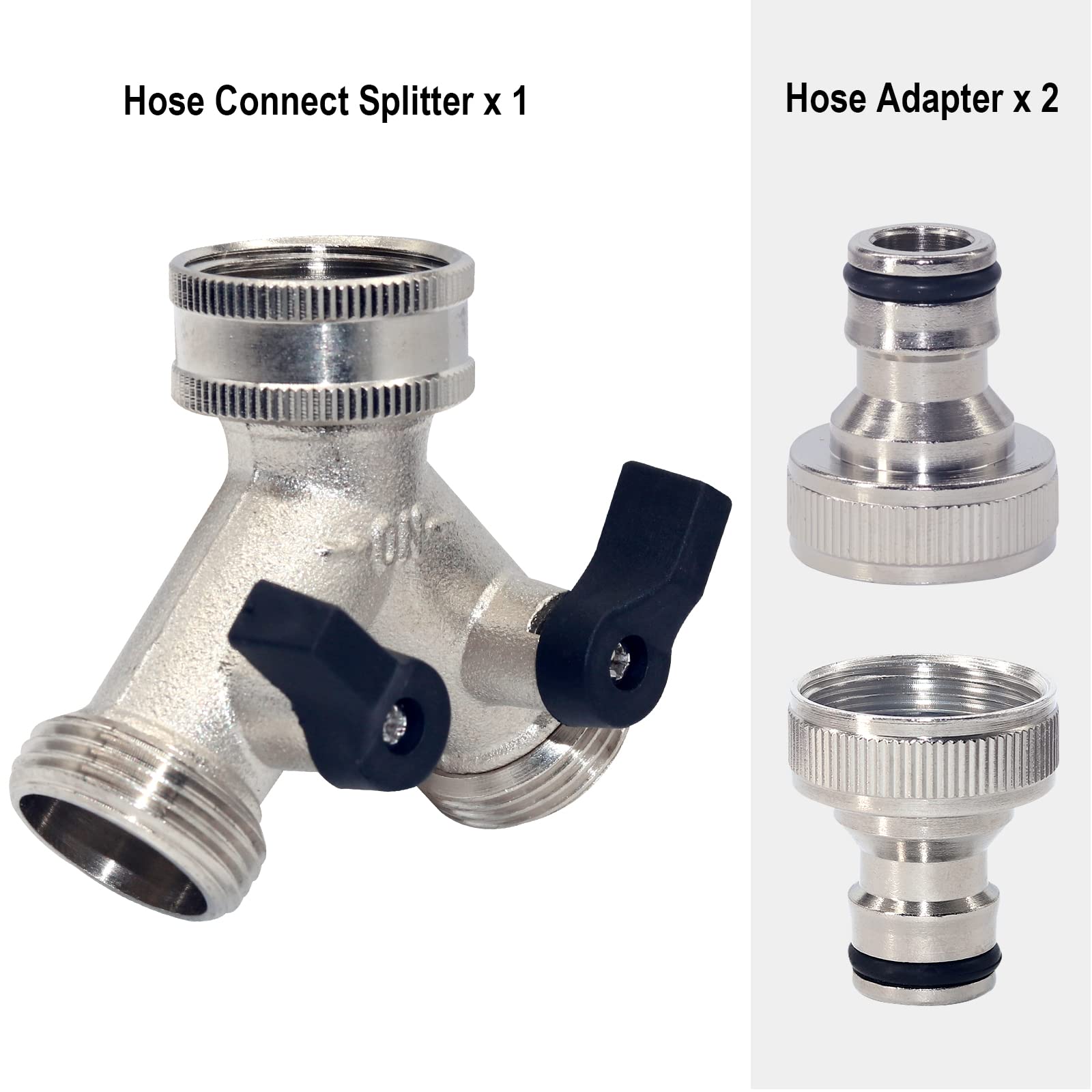 JAHEMU Presa Rubinetto 2 Vie Giardino Raccordo Doppio Tubo Irrigazione Giardino con Valvole di Ritegno Divisore 2 Vie Forma Y Distributore Rubinetto Plastica 3/4 Pollice, 2 Pezzi